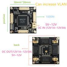 Load image into Gallery viewer, 10/100/1000M 4 port gigabit Ethernet switch pcba for embedded integrated module DC 5V 12V1A-3A IN DC OUT VLAN Through current