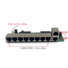 Load image into Gallery viewer, POE12V-24V-48V POE12V/24V/48V POE OUT12V/24V/48V poe switch 100 mbps POE poort;100 mbps UP Link poort; poe powered switch NVR