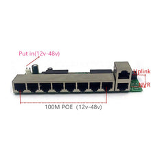 Load image into Gallery viewer, POE12V-24V-48V POE12V/24V/48V POE OUT12V/24V/48V poe switch 100 mbps POE poort;100 mbps UP Link poort; poe powered switch NVR