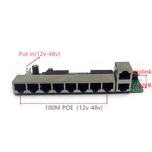 Load image into Gallery viewer, POE12V-24V-48V POE12V/24V/48V POE OUT12V/24V/48V poe switch 100 mbps POE poort;100 mbps UP Link poort;  poe powered switch NVR

