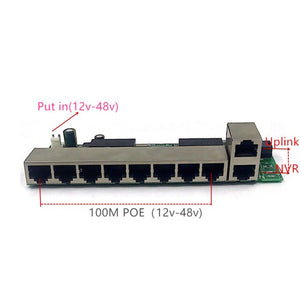 POE12V-24V-48V POE12V/24V/48V POE OUT12V/24V/48V poe switch 100 mbps POE poort;100 mbps UP Link poort;  poe powered switch NVR