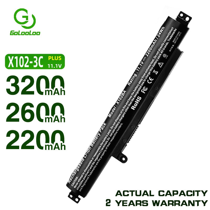 Golooloo 3 Cell 2600MaH 11.1V Battery for ASUS A31N1311 VivoBook X102B F102B X102BA F102BA F102BA-DF047H F102BA-SH41T